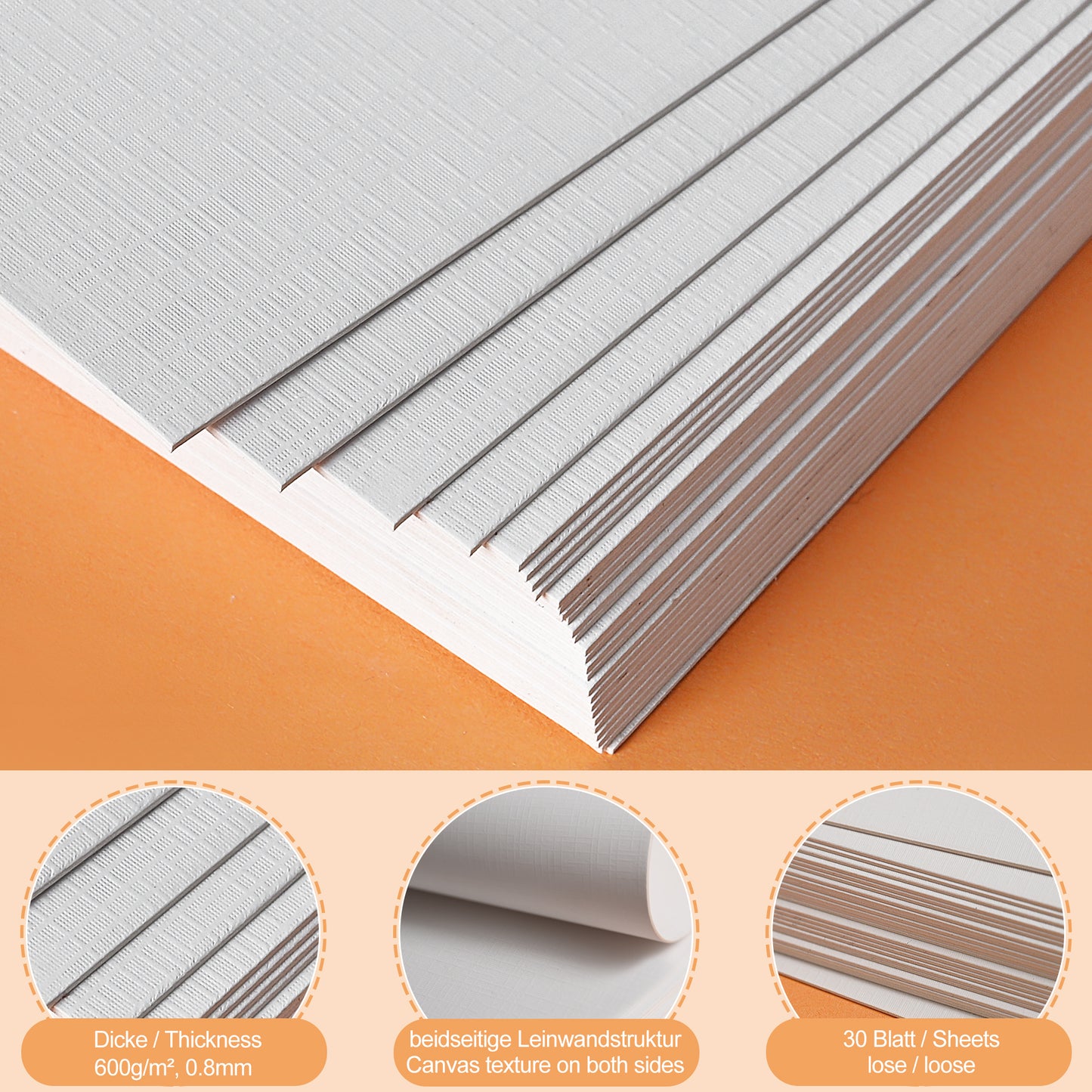 ESENG® Leinwandpapier 600g - A2/A3