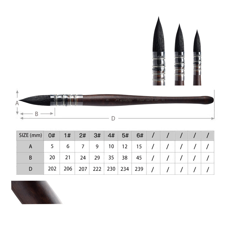 ESENG® Watercolor brush professional, MAIRTINI - 7 different sizes