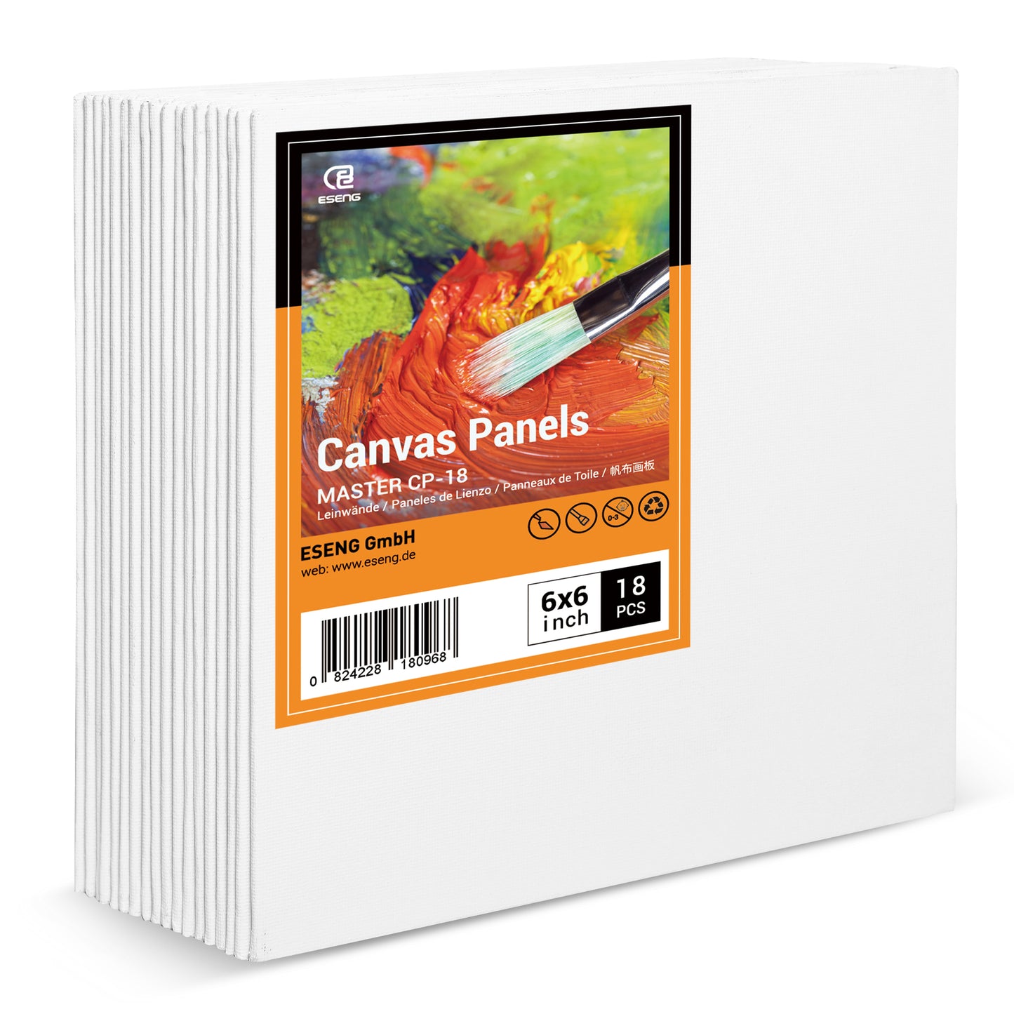 ESENG® Painting Cardboard Set (15.2x15.2 cm | 6x6 inches, 18 pieces)