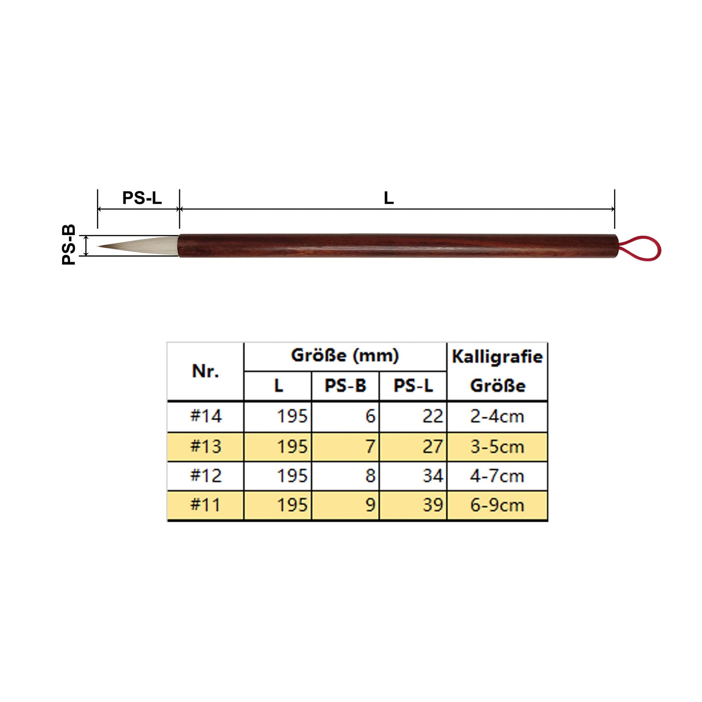 ESENG® Chinese writing brushes - 4 different sizes - M