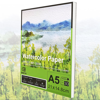 ESENG® Aquarellpapier - ARTIST A2/A3/A4/A5 - 100% Baumwolle - 300gsm