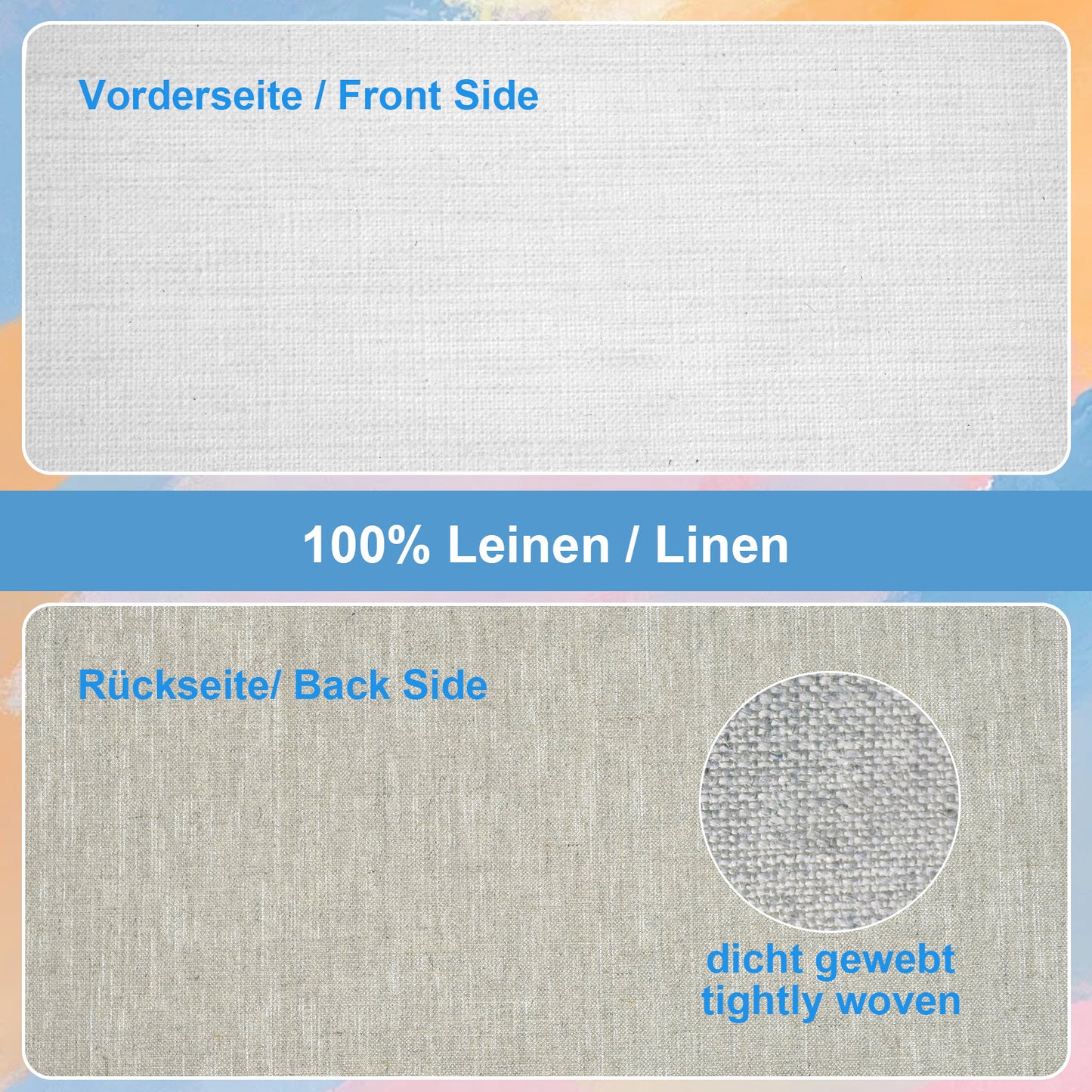 ESENG® Maltuch Leinwand aus 100 % Leinen – 420 g/m², zum Bespannen von Keilrahmen