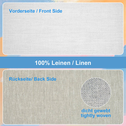 ESENG® Maltuch Leinwand aus 100 % Leinen – 420 g/m², zum Bespannen von Keilrahmen
