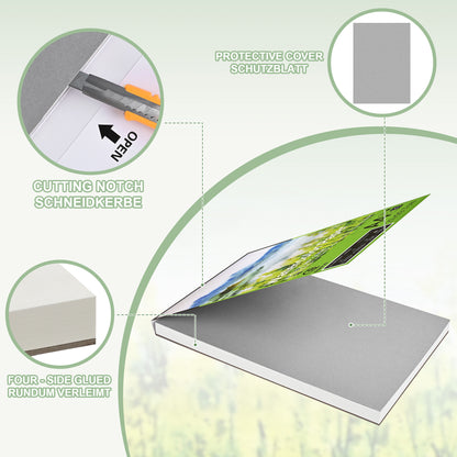 ESENG® Aquarellpapier - ARTIST A2/A3/A4/A5 - 100% Baumwolle - 300gsm