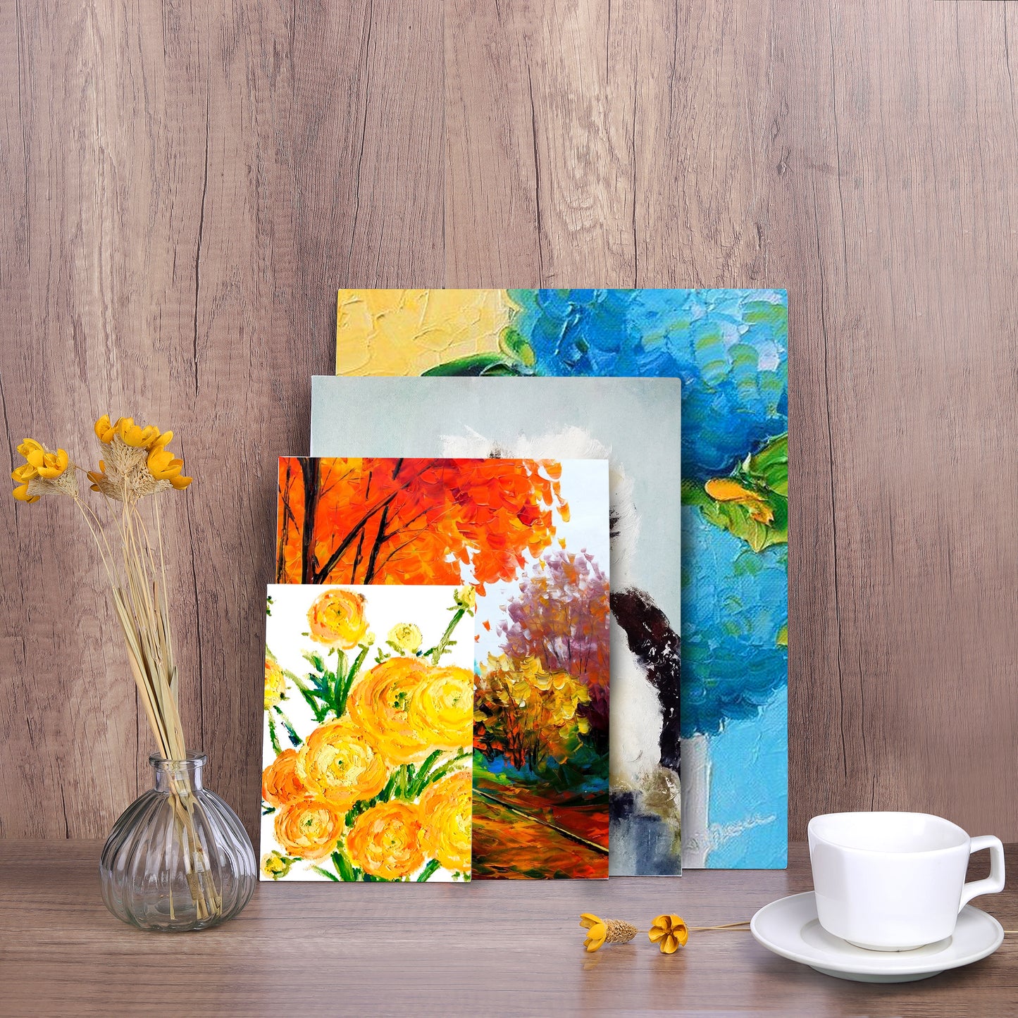 ESENG® Painting Cardboard Set (Mix-1), rectangular, size 5x7｜8x10｜9x12｜11x14 inches, 8 pieces each with 3x30m masking tape