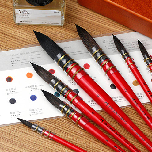 ESENG® watercolor brush professional, Brilliant Rays - 7 different sizes